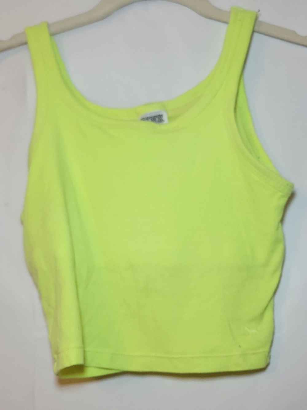 PINK Victoria's Secret Neon Yellow Cropped Tank